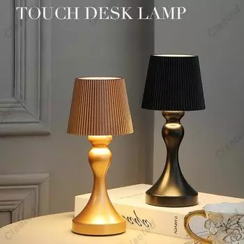 Перезаряжаемая настольная лампа в индустриальном стиле с сенсорным затемнением USB портативная зарядка для кофе-бара винтажный декор атмосфера ночник 3 Colors Dimmable чёрный
