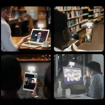 Перезаряжаемая подсветка для телефона с зажимом, светодиодная подсветка для селфи, регулируемая яркость, суперяркая, без мерцания, заполняющая лампа для видео, лампа для макияжа белый