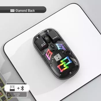 Перезаряжаемая прозрачная беспроводная бесшумная Bluetooth-мышь для ноутбуков и планшетов