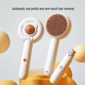 Перезаряжаемая расческа Cross-Border для массажа домашних животных: Многофункциональная, бесшумная, бережная и эффективная расческа для кошек. 60750 серый