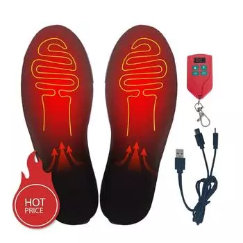 Перезаряжаемая стелька с подогревом и дистанционным управлением, зимняя дезодорирующая дышащая стелька с подогревом для улицы, мягкая стелька с флисовой подкладкой 35-38