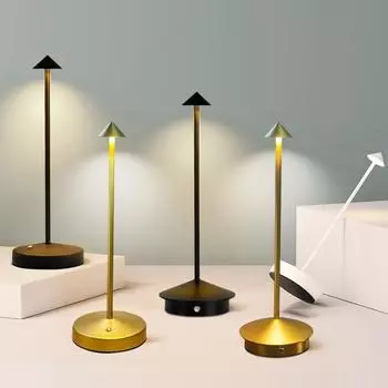 Перезаряжаемая светодиодная настольная лампа, сенсорная металлическая настольная лампа, три цвета, беспроводная лампа для чтения, бар с рассеянным светом, украшение на открытом воздухе, ночь