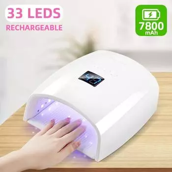 Перезаряжаемая УФ-светодиодная лампа для ногтей 66 Вт, беспроводная сушилка для ногтей для гель-лака, профессиональные маникюрные инструменты для дизайна ногтей для дома и салона US PLUG