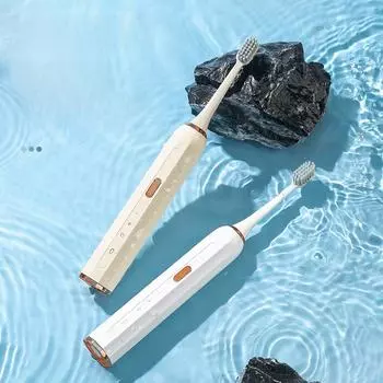 Перезаряжаемая умная электрическая зубная щетка — водонепроницаемая и с мягкой щетиной для взрослых