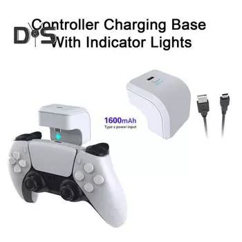 Перезаряжаемая внешняя батарея с зажимом для задней панели, портативная, простая в использовании игровая ручка, внешний аккумулятор, беспроводной геймпад, игровые аксессуары для PS5 белый