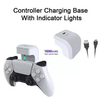Перезаряжаемая внешняя батарея с зажимом для задней панели, портативная, простая в использовании игровая ручка, внешний аккумулятор, беспроводной геймпад, игровые аксессуары для PS5 белый