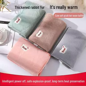 Перезаряжаемая взрывобезопасная электрическая грелка для рук и бутылка с горячей водой в виде кролика для девочек - теплый компаньон для зимы null коричневый