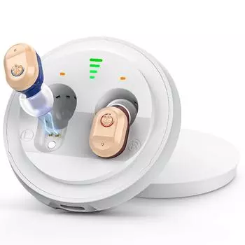 Перезаряжаемые цифровые слуховые аппараты для пожилых людей с шумоподавлением, запатентованная конструкция для простоты эксплуатации, резервное питание на 1 неделю, пара