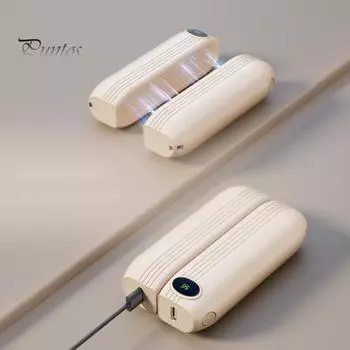 Перезаряжаемые грелки для рук с цифровым экраном Быстрый нагрев Безопасный в использовании Магнитный беспроводной карманный обогреватель для рук абрикосовый