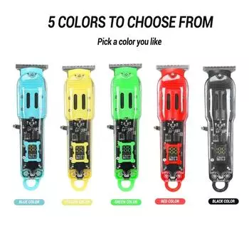 Перезаряжаемые машинки для стрижки волос Профессиональные машинки для стрижки волос Прозрачные электрические триммеры для волос для мужчин Беспроводная машинка для стрижки волос чёрный