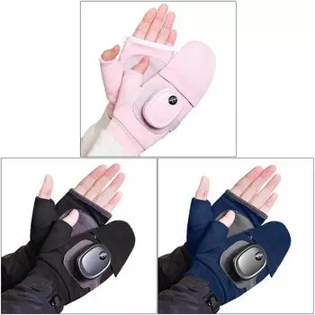 Перезаряжаемые нагревательные перчатки типа C, 3 уровня тепла, зимние лыжные перчатки для женщин и мужчин Pink