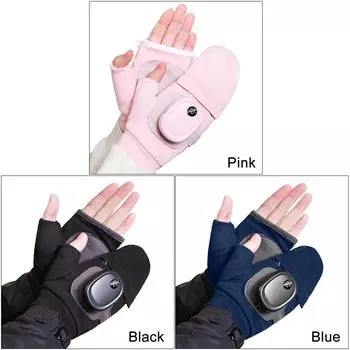 Перезаряжаемые перчатки с подогревом, перчатки для согрева рук, 360-градусный обогрев, зимние термоперчатки, 3 уровня нагрева, ветрозащитные перчатки с закрытыми пальцами Pink