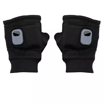 Перезаряжаемые умные перчатки с подогревом 2000 мАч Длительное время работы в режиме ожидания Ветрозащитные митенки без пальцев Свободные руки Зимние теплые Тип-C Три уровня регулировки A pair чёрный