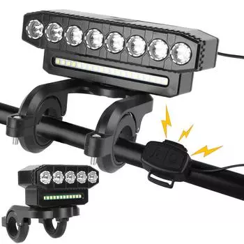 Перезаряжаемые велосипедные фонари, универсальные водонепроницаемые портативные прожекторы для мотоциклов, 8/5 светодиодов, 20/12 SMD, 6 режимов освещения, аксессуары для мотоциклов, светодиодные фары 5LED 12SMD