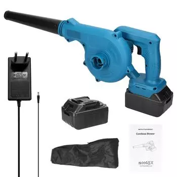 Перезаряжаемый 2-в-1 выдувной и всасывающий пылесборник высокой мощности, беспроводной электрический воздух синий