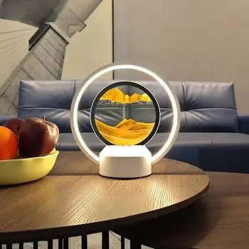 Перезаряжаемый 3D стереоскопический ночник, креативная подвесная настольная лампа, украшение для спальни, зыбучие пески, динамическая лампа в виде песочных часов