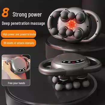 Перезаряжаемый электрический фасциальный пистолет с 8 головками для расслабления мышц чёрный