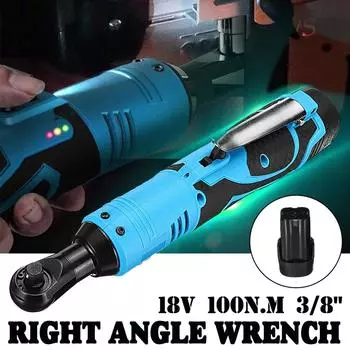 Перезаряжаемый электрический ключ 18 В, 100 Нм, беспроводной угловой ключ с 1 комплектом зарядного устройства, ключ с трещоткой, инструмент для ремонта