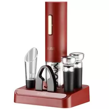 Перезаряжаемый электрический набор для открывания бутылок вина — автоматический электронный штопор, вакуумная пробка, разливщик и резак для фольги