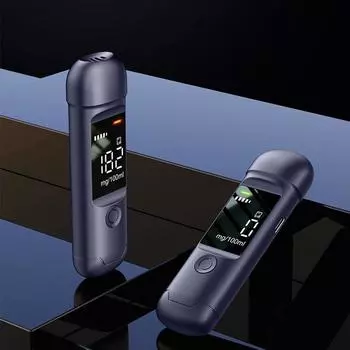 Перезаряжаемый алкотестер, тестер алкоголя в выдыхаемом воздухе, алкотестер, алкометр, бесконтактный измерительный тестер на алкоголь чёрный