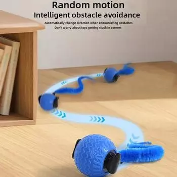 Перезаряжаемый автоматический катящийся мяч для кошек, устойчивый к укусам, мяч-дразнилка для кошек, дрессировочная игрушка для собак и кошек оранжевый