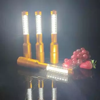 Перезаряжаемый барный светодиодный стробоскопический светильник-дубинка, пробка для бутылки вина, вечерние, свадебные, бенгальский огонь, дискотека, вечеринка, вспышка серебряный