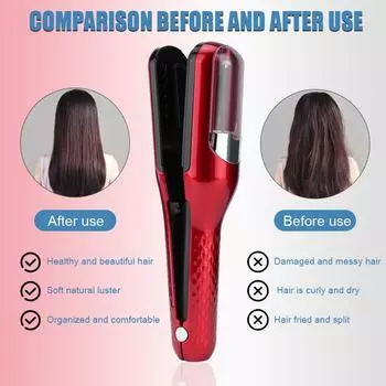 Перезаряжаемый беспроводной триммер для секущихся волос Триммер для удаления секущихся кончиков волос Восстановление поврежденных волос Уход за волосами Лечение Портативный домашний чёрный