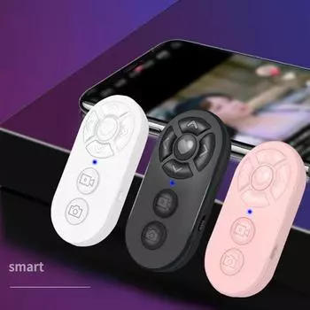 Перезаряжаемый Bluetooth-совместимый пульт дистанционного управления с 7 кнопками беспроводной мобильный телефон селфи фото затвор для видео перелистывания страниц розовый
