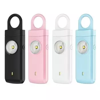 Перезаряжаемый брелок безопасности личная сигнализация безопасности 130 дБ зуммер с SOS стробоскопический свет женский анти волк устройство инструменты безопасности белый