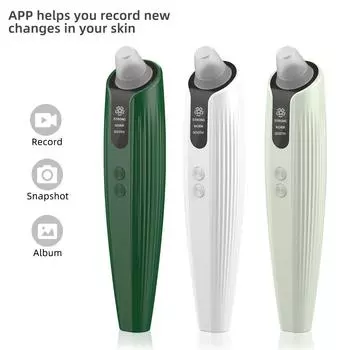 Перезаряжаемый через USB визуальный очиститель пор для лица, вакуумный всасывающий HD-камера, электрическая камера для глубокой очистки пор, средство для удаления прыщей Type -C светло-зеленый