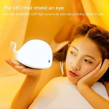 Перезаряжаемый детский светодиодный ночник с изображением животных, силиконовый мягкий мультяшный кит, дельфины, лампа для украшения детей Dolphins lamp