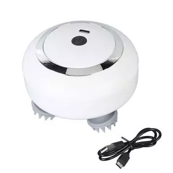 Перезаряжаемый массажер для головы и кожи головы, 3 передачи, многофункциональный электронный массажер для кожи головы, белый цвет