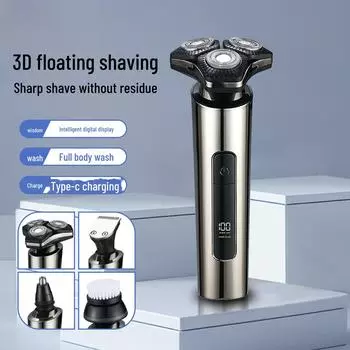 Перезаряжаемый многофункциональный триммер для бороды с очень длительным сроком службы батареи, тип C, полностью моющаяся бритва. Single Machine
