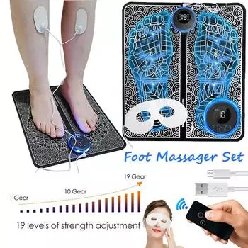 Перезаряжаемый набор массажеров для ног, электрический коврик для массажа ног, портативный стимулятор брюшного пресса, для похудения и формирования ног, релаксация