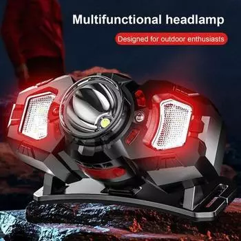 Перезаряжаемый налобный фонарь Супер яркий светодиодный налобный фонарь с белым красным светом и датчиком движения налобный фонарь для наружного кемпинга Рыбалка Бег