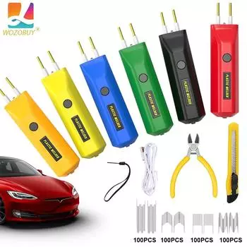 Перезаряжаемый пластиковый сварочный аппарат, зарядка USB-C 100 Вт и работающий от аккумулятора горячий степлер, набор для ремонта пластика, с 400 скобами, ремонт бампера