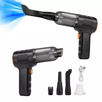 Перезаряжаемый пылесос с мощным всасыванием, визуальное ведро для пыли, аккумулятор 3000 мАч, легкий 200 Вт, 16000 Па, ручной пылесос для автомобиля чёрный