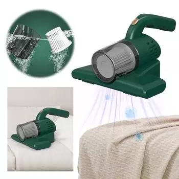 Перезаряжаемый ручной беспроводной пылесос для удаления клещей, мощный всасывающий пылесос с УФ-светом для очистки дивана-кровати белый