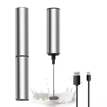 Перезаряжаемый ручной вспениватель молока с USB-портом для приготовления молочной пены, мощный вспениватель для приготовления фраппе, капучино, мокко, макиато,