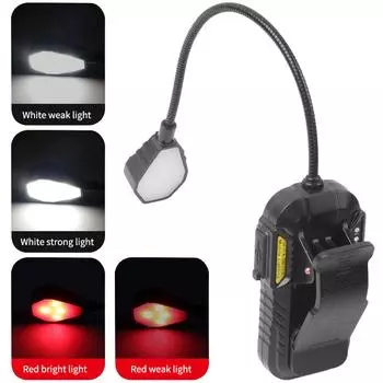 Перезаряжаемый светильник для чтения Clip on Light с датчиком движения, с индикатором питания для чтения, кемпинга, рыбалки чёрный