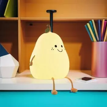 Перезаряжаемый светодиодный ночник в виде груши, силиконовый светильник, украшение на прикроватной тумбочке, меняющий цвет, атмосферная лампа для детей, праздничные подарки