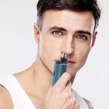 Перезаряжаемый триммер для волос в носу для мужчин и женщин IPX7 водонепроницаемый электрический триммер для волос в носу 360-градусный инструмент для ухода за двусторонним лезвием с функцией очистки