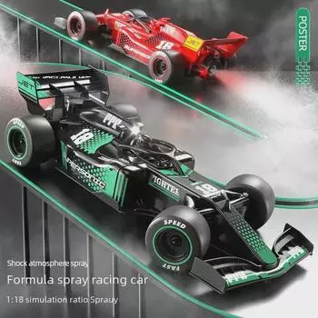 Перезаряжаемый высокоскоростной дрифт-автомобиль F1 Formula RC с эффектами распыления Black F1 Remote Control Racing Car Rechargeable