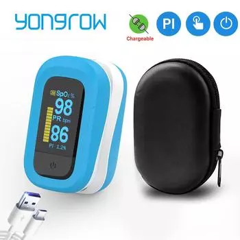 Перезаряжаемый YK-82Новый модернизированный пальцевый пульсоксиметр Встроенная литиевая батарея SPO2 PI Монитор сердечного ритма Измеритель насыщения крови кислородом