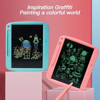 Перезаряжаемый ЖК-планшет для письма, 9-дюймовый планшет для рукописного ввода и рисования с кнопкой блокировки стилуса для розовый