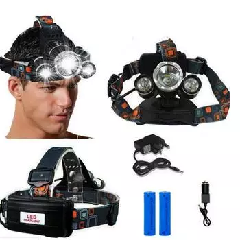 Перезаряжаемый зум-светодиодный налобный фонарь, фара для рыбалки, охотничий налобный фонарь, налобный фонарь для кемпинга, фонарик, головной свет, фонари для самолетов, три света