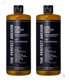 Perfect Anchor Pure Castile Soap Смесь черной ели 944 мл x 2 набора