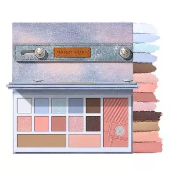 PERFECT DIARY Denim Style Eyeshadow Designer Eyes Cheek Palette Cool & (02 Розовый)