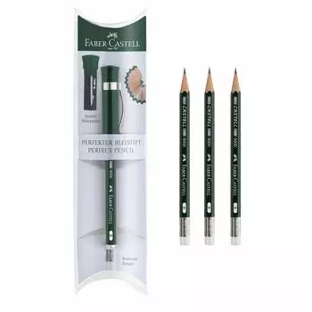 Perfect Pencil Castell 9000 Сменный стержень, удлинитель для карандашей Faber-Castell, 3 шт. в упаковке № 2, карандаш, точилка, (1 пакет) зелёный