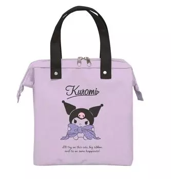 [Perfect World Tokyo] Sanrio Kuromi Холодная и Термосумка с Проволочной Сумкой Для Ланча Ланч-бокс Кухня На Открытом Воздухе Фиолетовый Бесплатно